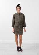 Belted Surplus Dress